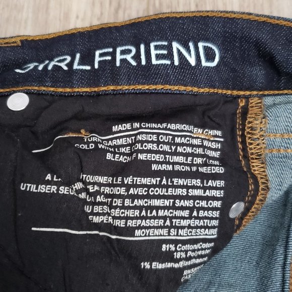 Halogen Girlfriend Distressed Mark Dark Wash Jeans 24 - Picture 8 of 9
